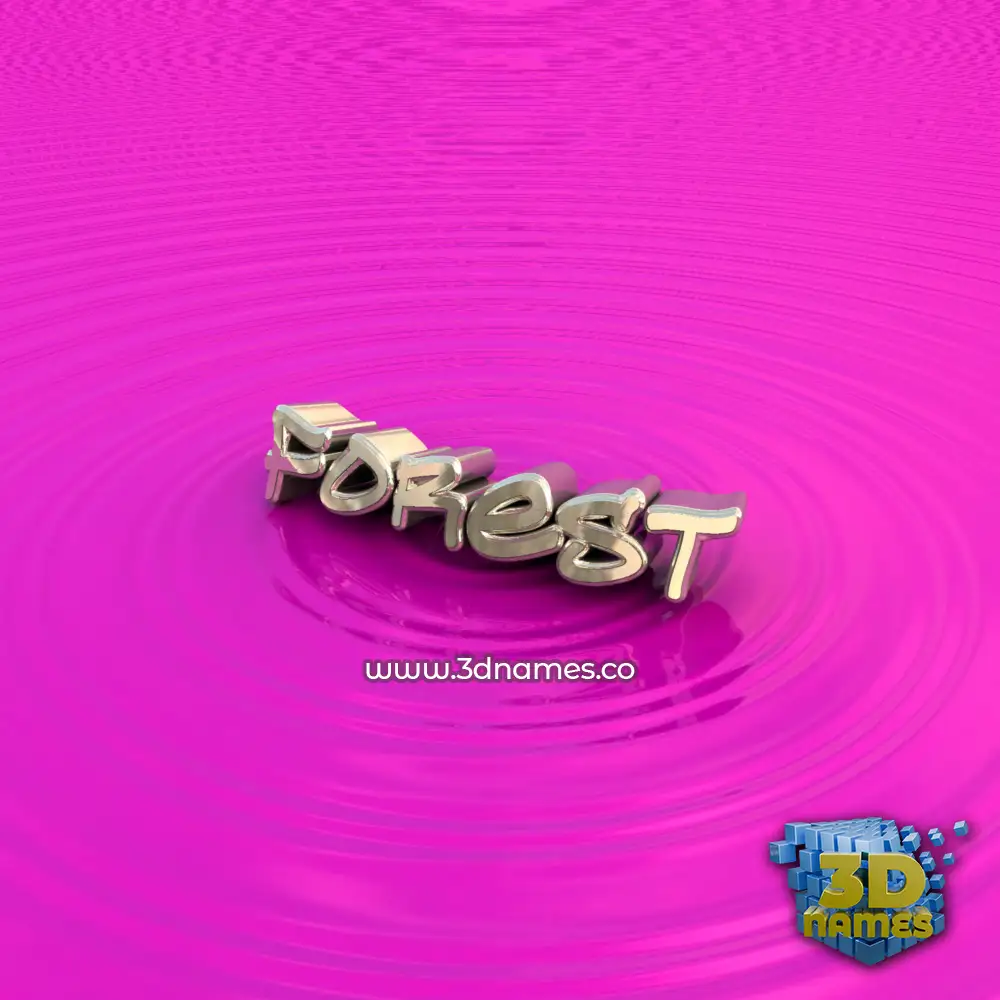 forest in Pink Graffiti style - 3D name wallpaper