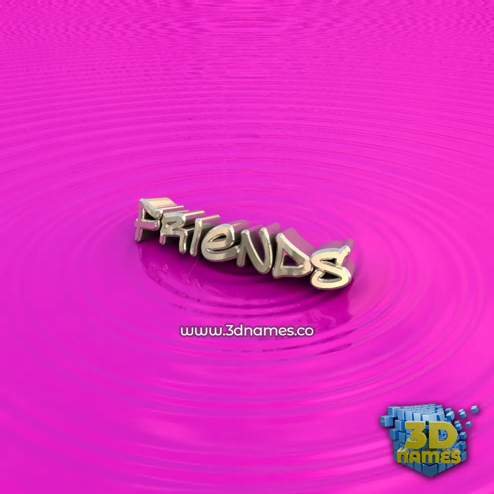friends in Pink Graffiti style - 3D name wallpaper