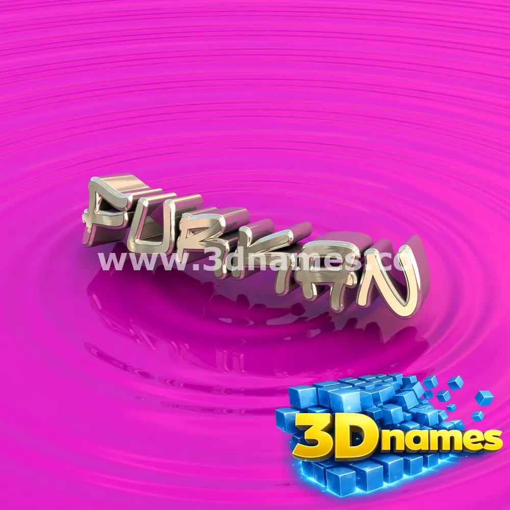 furkan in Pink Graffiti style - 3D name wallpaper