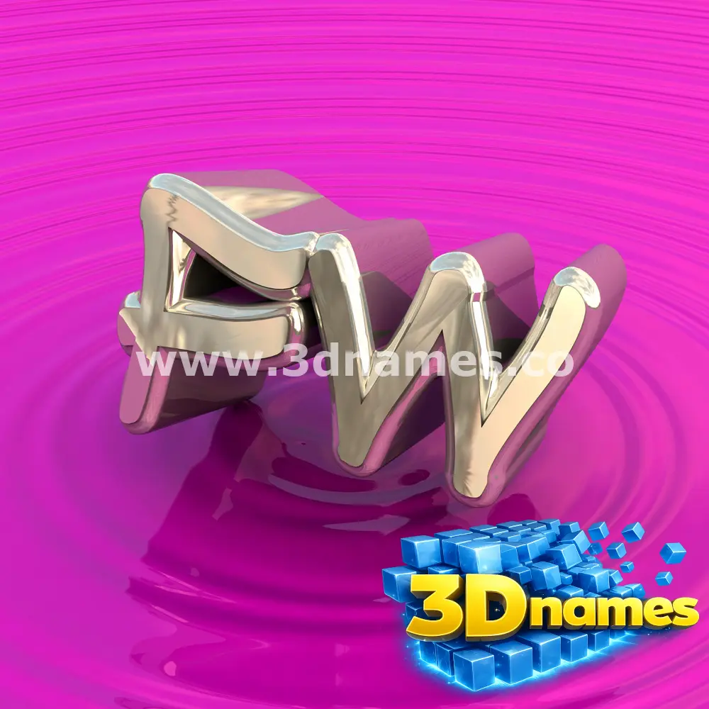 fw in Pink Graffiti style - 3D name wallpaper
