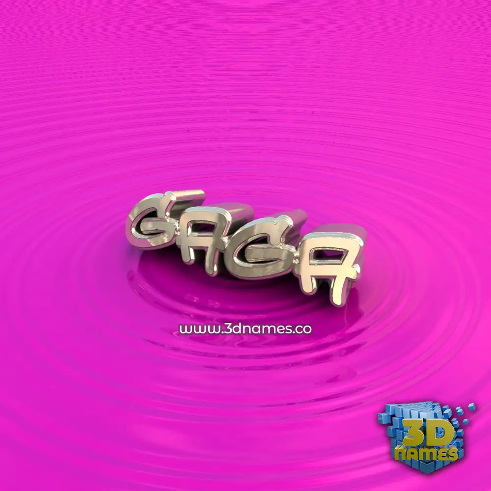 gaga in Pink Graffiti style - 3D name wallpaper