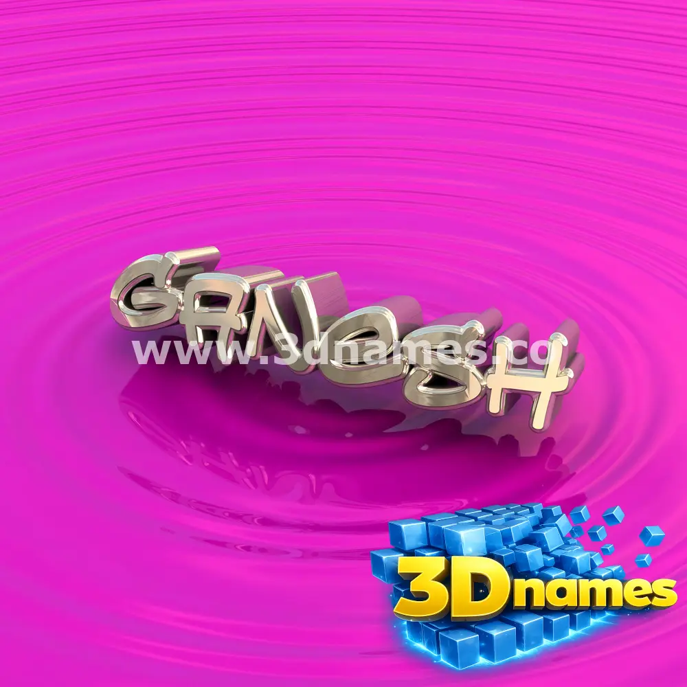 ganesh in Pink Graffiti style - 3D name wallpaper