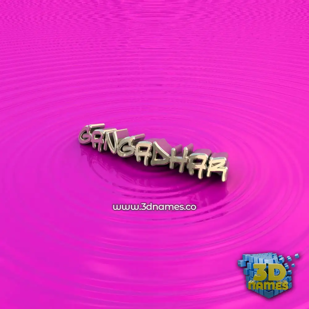 gangadhar in Pink Graffiti style - 3D name wallpaper