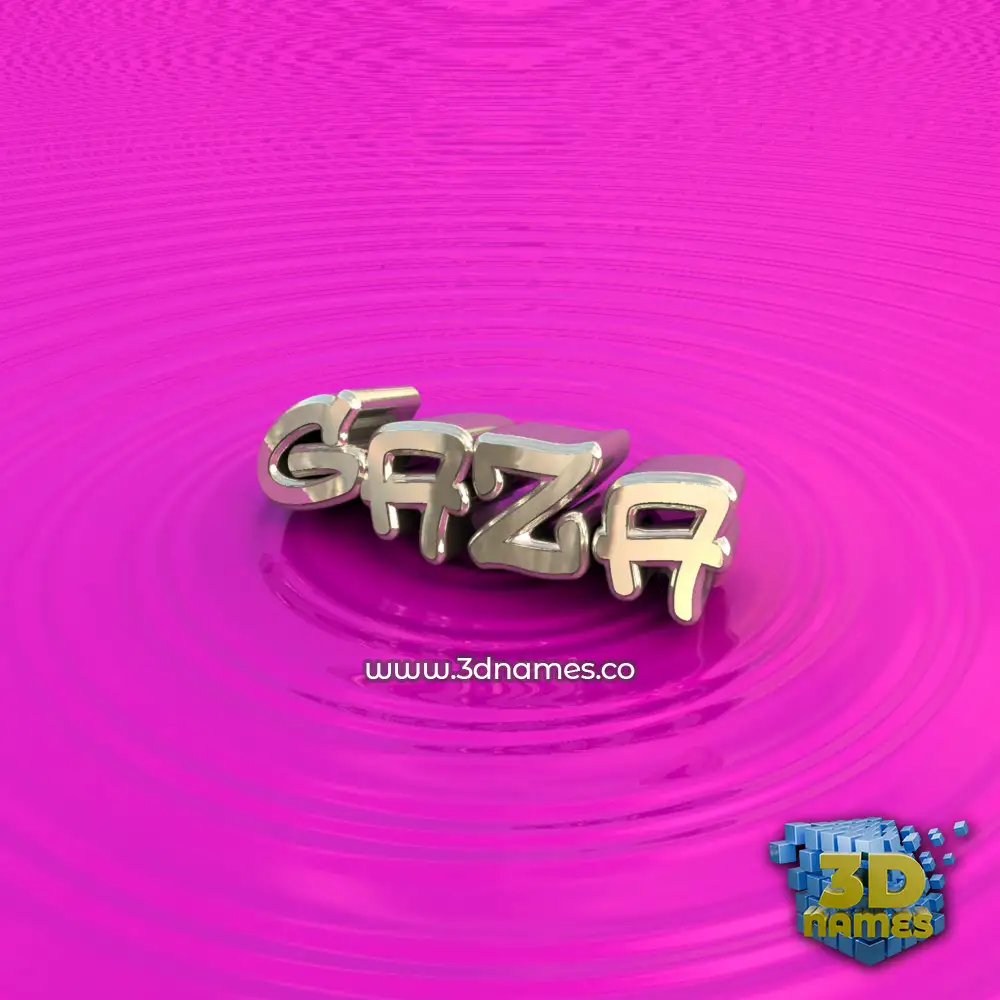 gaza in Pink Graffiti style - 3D name wallpaper