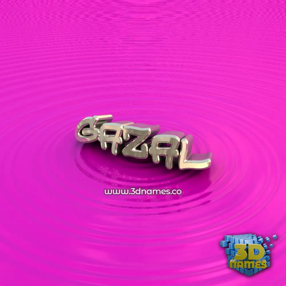 gazal in Pink Graffiti style - 3D name wallpaper