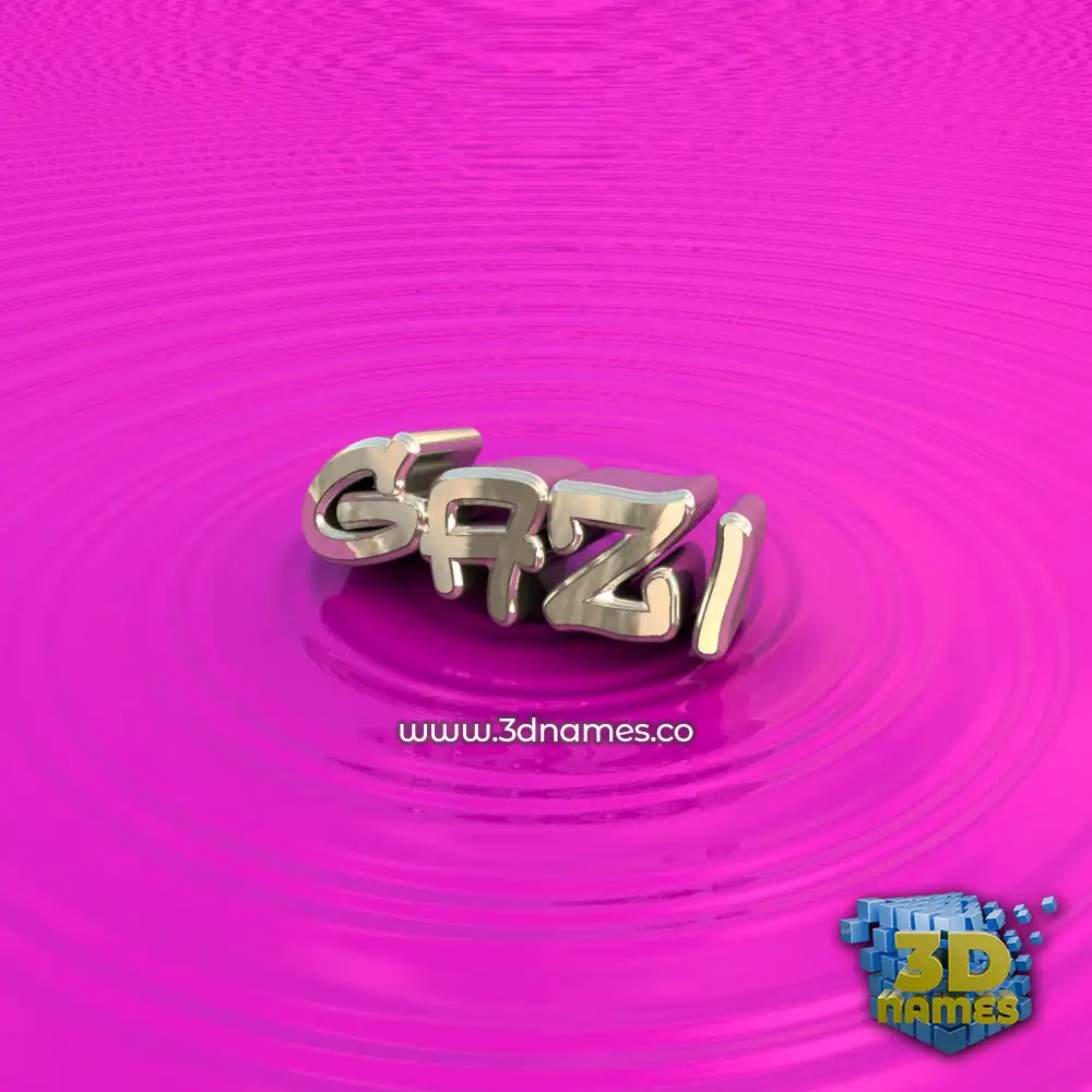 gazi in Pink Graffiti style - 3D name wallpaper