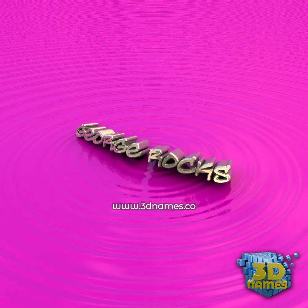 george rocks in Pink Graffiti style - 3D name wallpaper