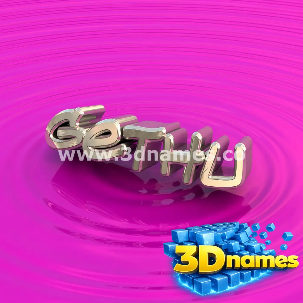 gethu in Pink Graffiti style - 3D name wallpaper