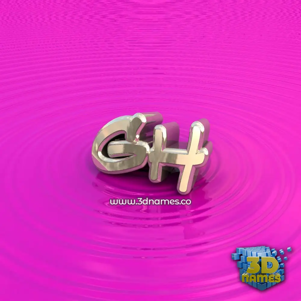 gh in Pink Graffiti style - 3D name wallpaper
