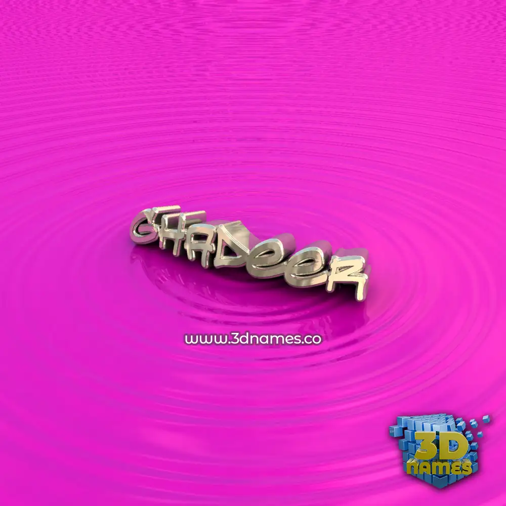 ghadeer in Pink Graffiti style - 3D name wallpaper
