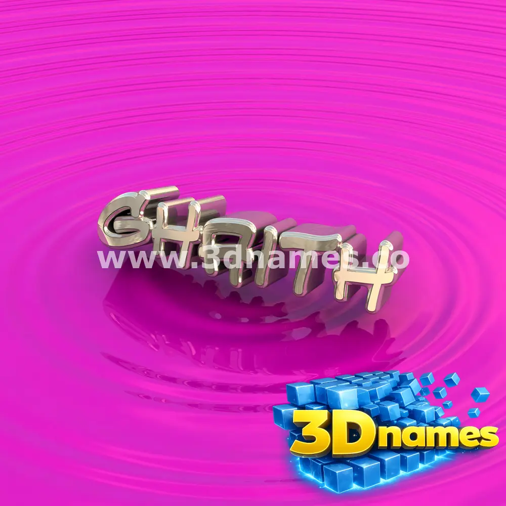ghaith in Pink Graffiti style - 3D name wallpaper