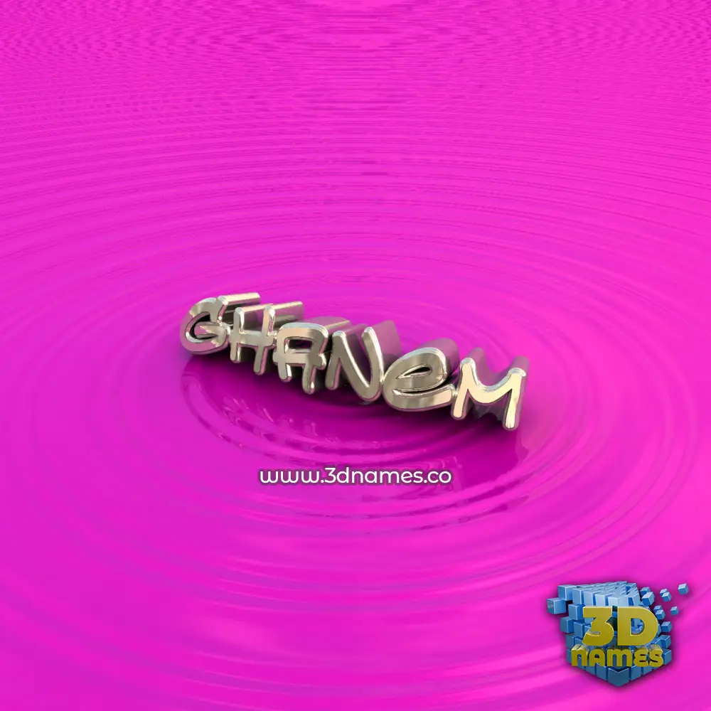 ghanem in Pink Graffiti style - 3D name wallpaper