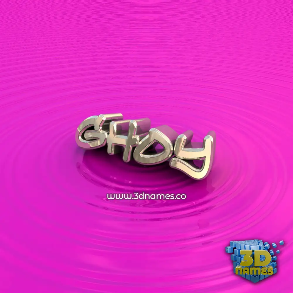 ghoy in Pink Graffiti style - 3D name wallpaper