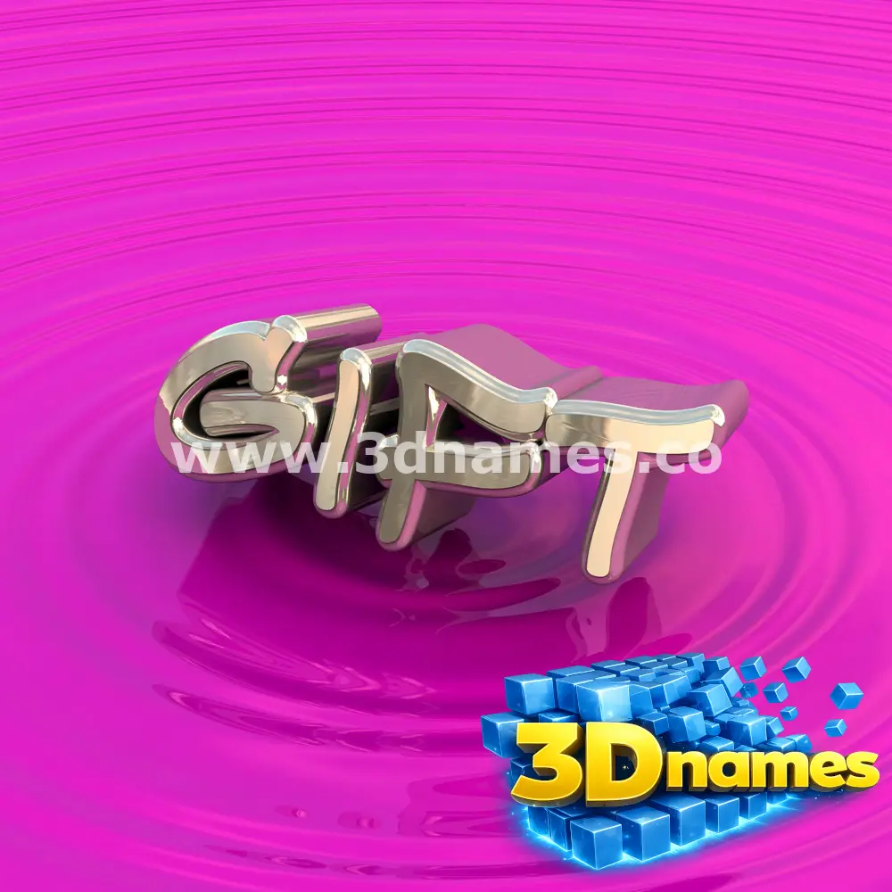 gift in Pink Graffiti style - 3D name wallpaper