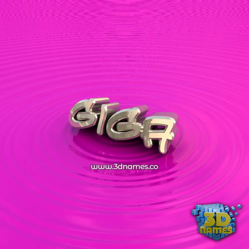giga in Pink Graffiti style - 3D name wallpaper