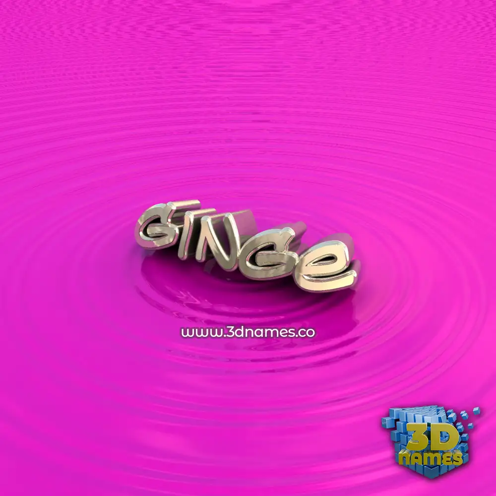 ginge in Pink Graffiti style - 3D name wallpaper