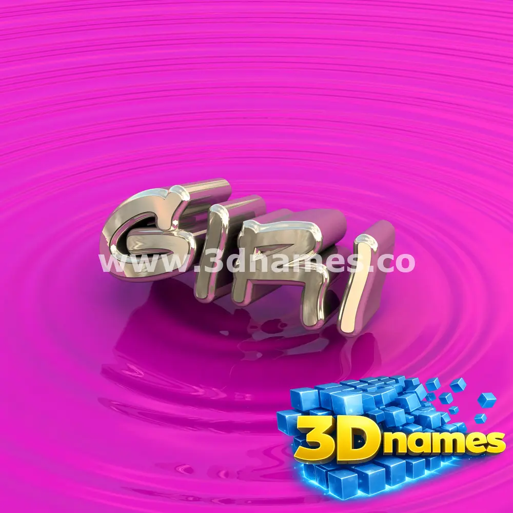 giri in Pink Graffiti style - 3D name wallpaper