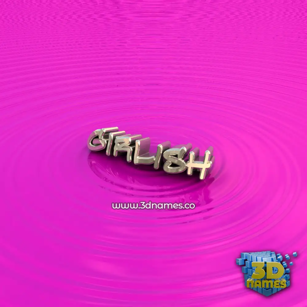girlish in Pink Graffiti style - 3D name wallpaper