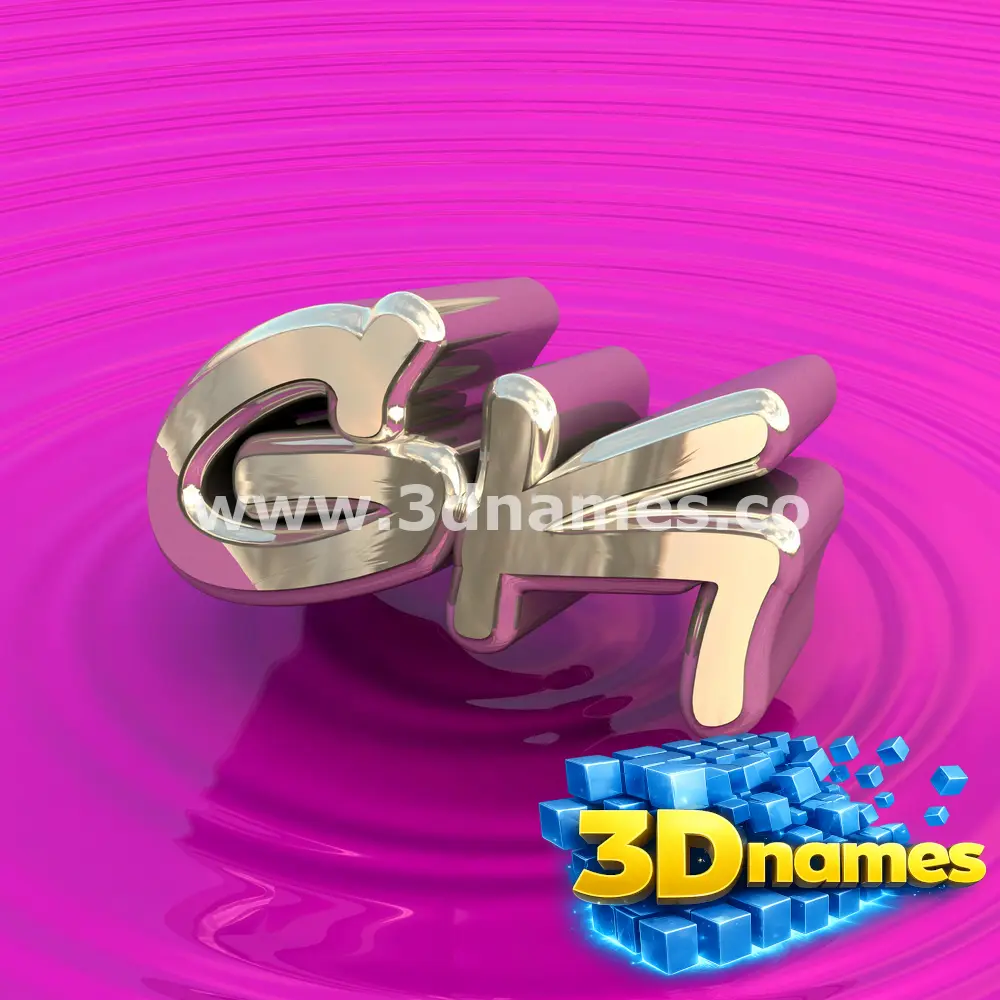 gk in Pink Graffiti style - 3D name wallpaper