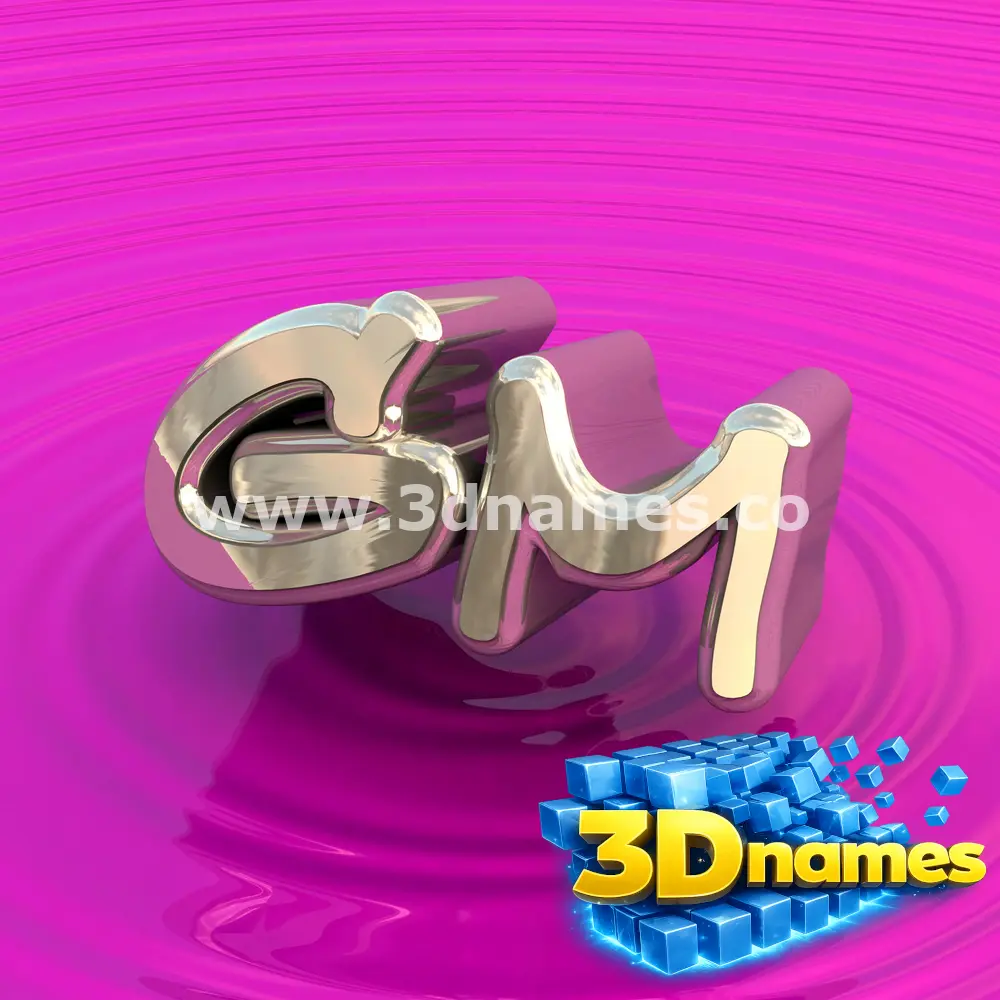 gm in Pink Graffiti style - 3D name wallpaper