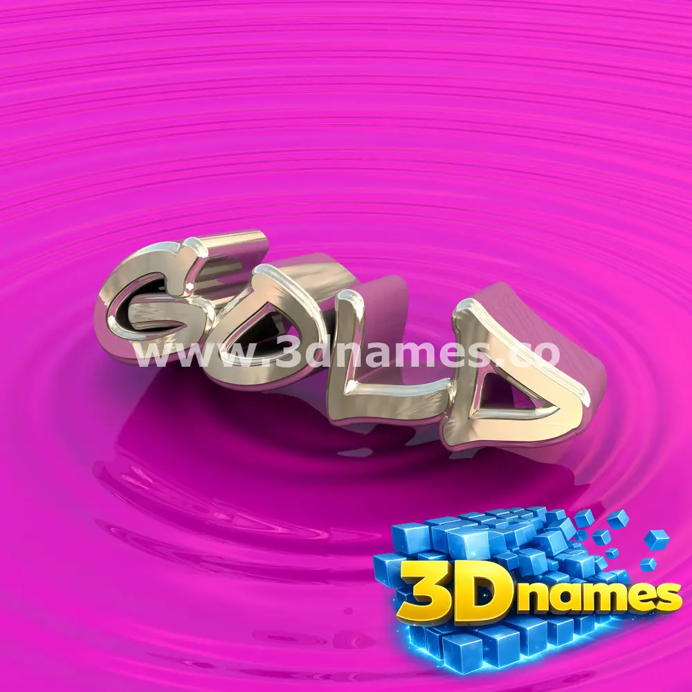 gold in Pink Graffiti style - 3D name wallpaper