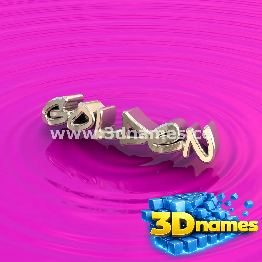 golden in Pink Graffiti style - 3D name wallpaper