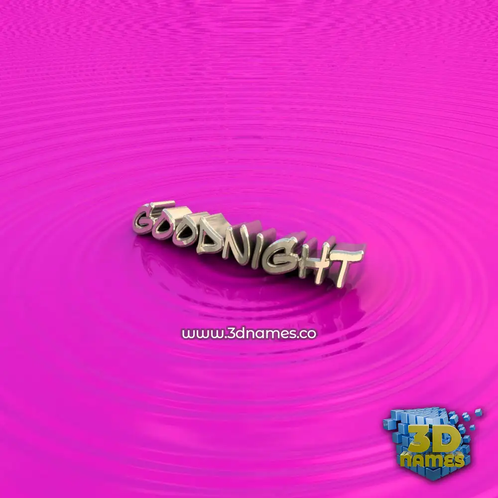 goodnight in Pink Graffiti style - 3D name wallpaper