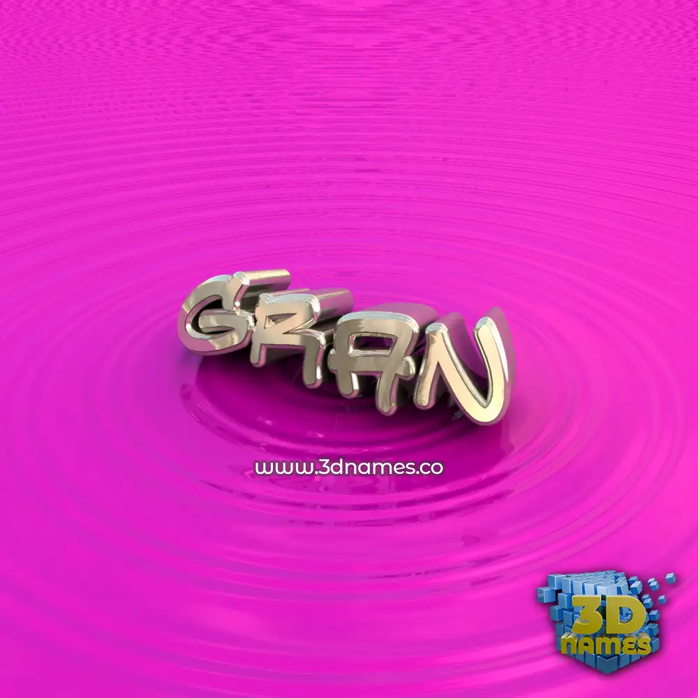 gran in Pink Graffiti style - 3D name wallpaper