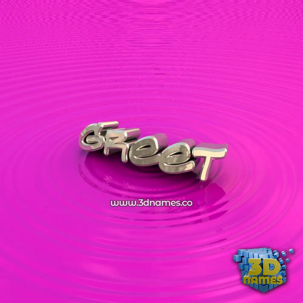 greet in Pink Graffiti style - 3D name wallpaper
