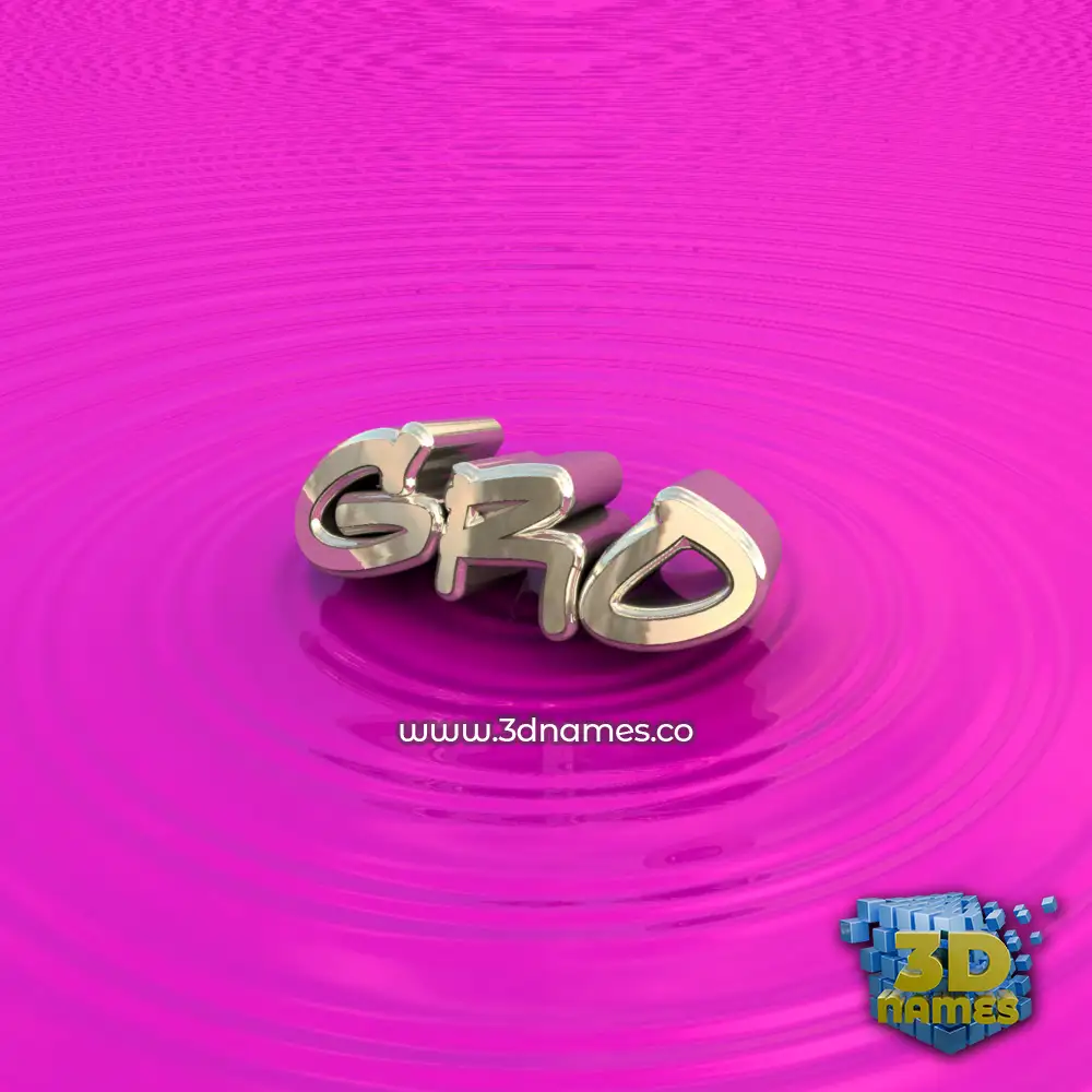 gro in Pink Graffiti style - 3D name wallpaper