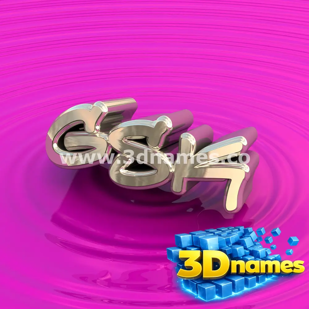gsk in Pink Graffiti style - 3D name wallpaper