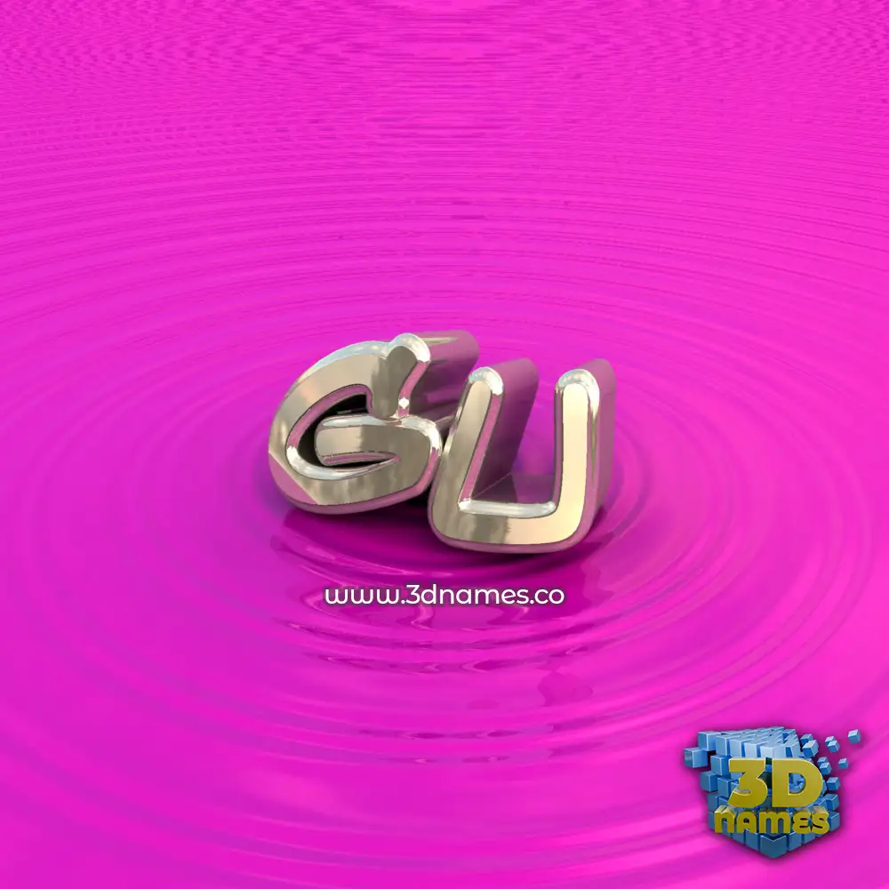 gu in Pink Graffiti style - 3D name wallpaper