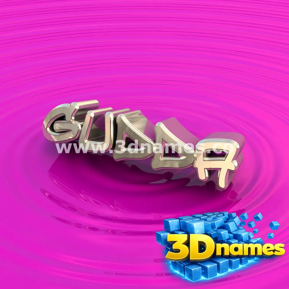 gudda in Pink Graffiti style - 3D name wallpaper