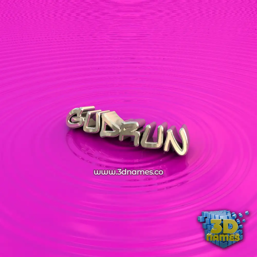 gudrun in Pink Graffiti style - 3D name wallpaper