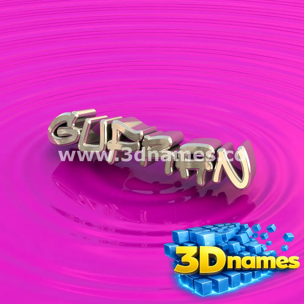 gufran in Pink Graffiti style - 3D name wallpaper
