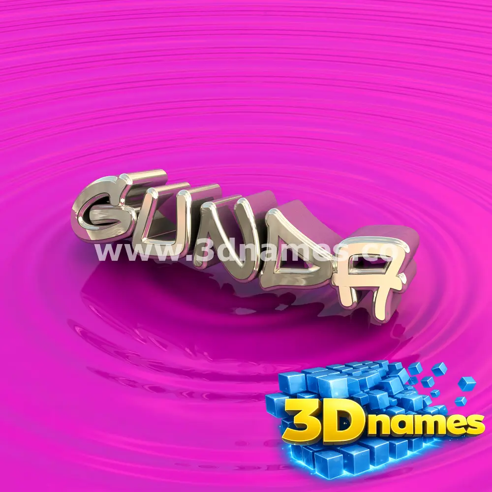 gunda in Pink Graffiti style - 3D name wallpaper