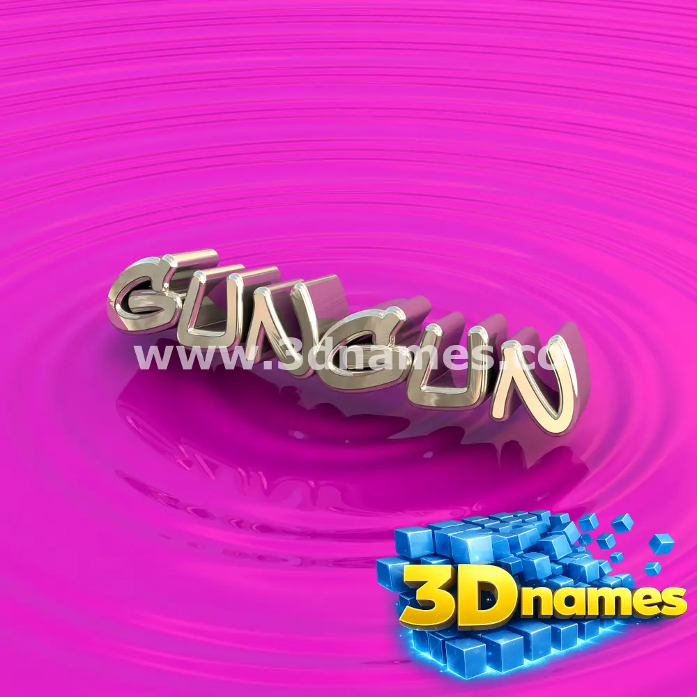 gungun in Pink Graffiti style - 3D name wallpaper