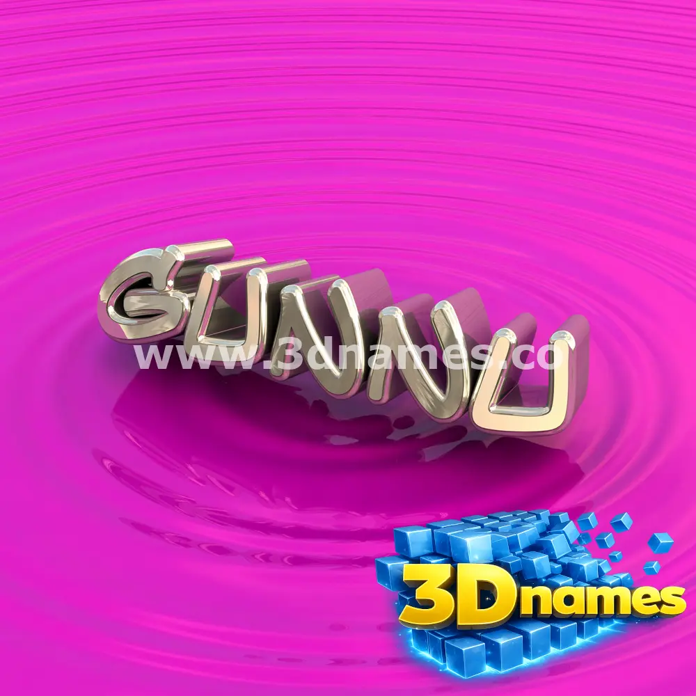 gunnu in Pink Graffiti style - 3D name wallpaper