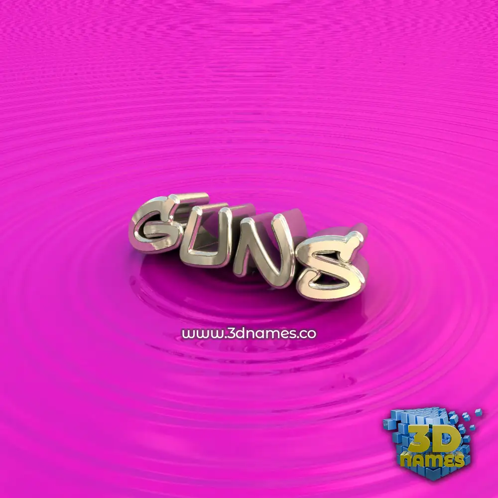 guns in Pink Graffiti style - 3D name wallpaper
