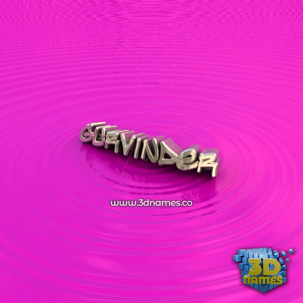 gurvinder in Pink Graffiti style - 3D name wallpaper