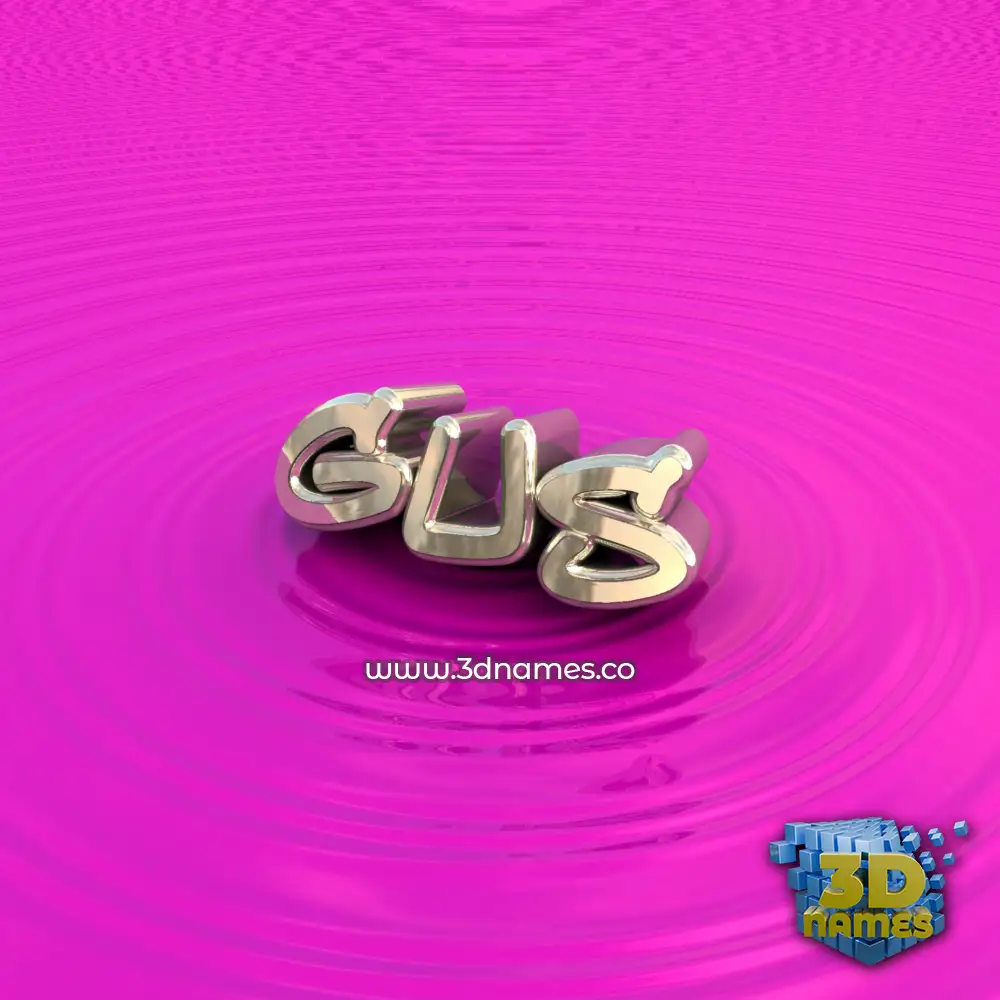 gus in Pink Graffiti style - 3D name wallpaper