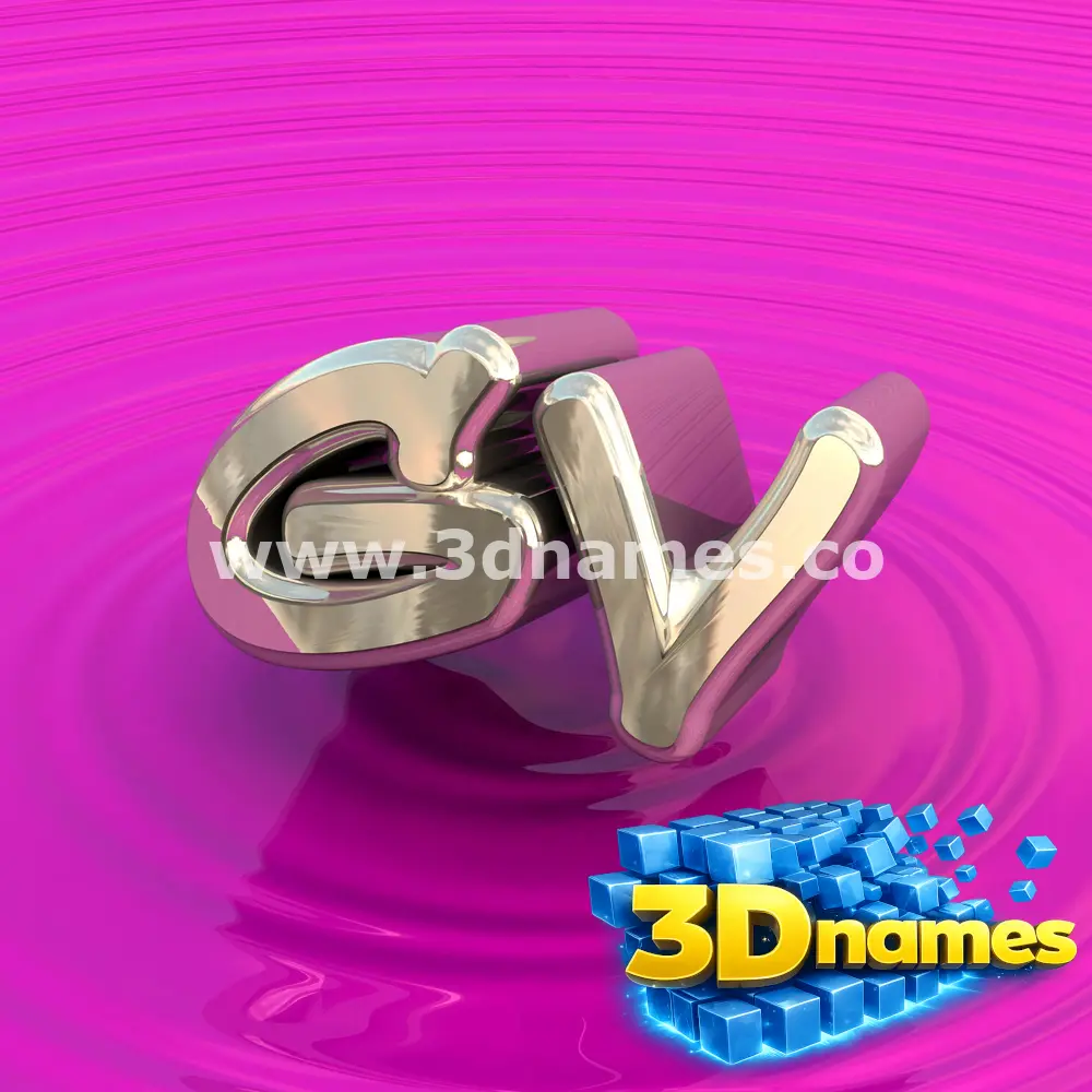gv in Pink Graffiti style - 3D name wallpaper