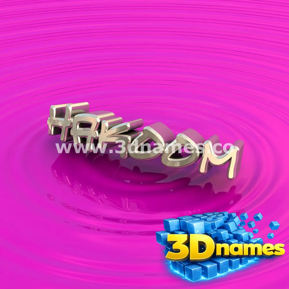 hakoom in Pink Graffiti style - 3D name wallpaper