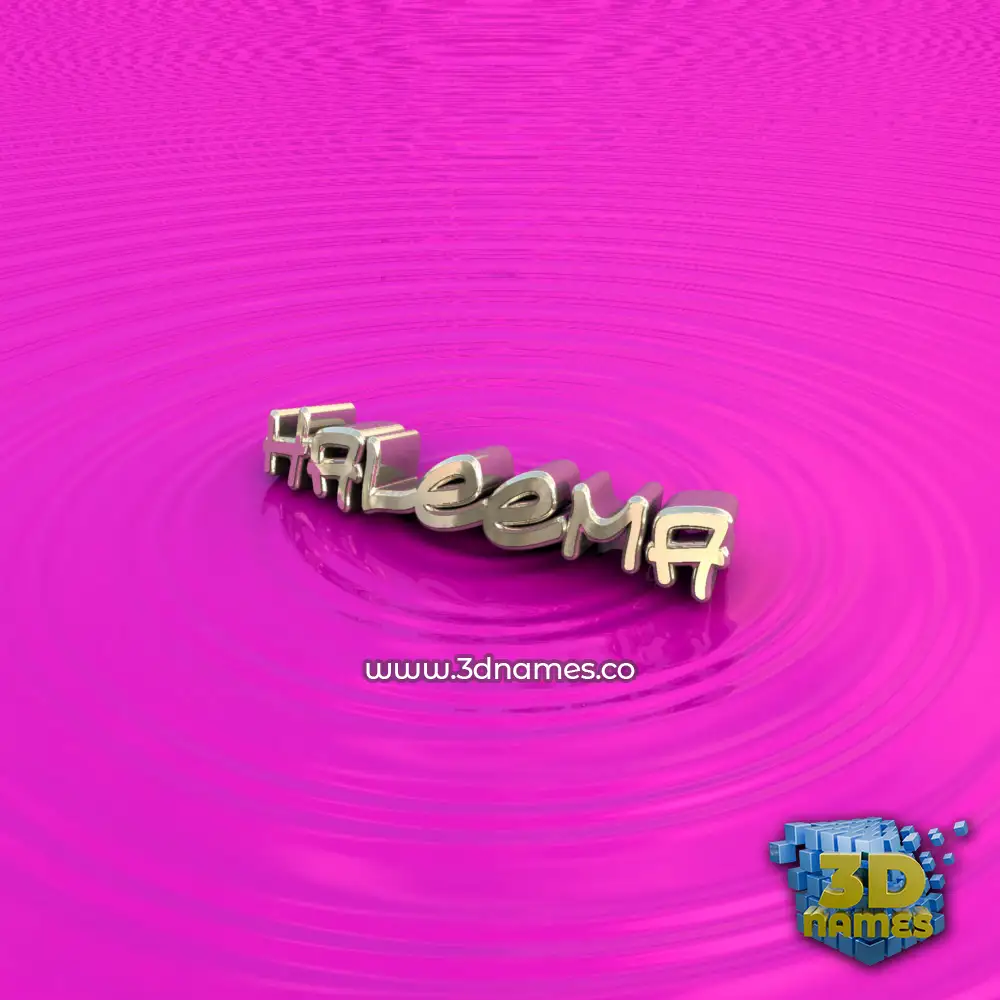 haleema in Pink Graffiti style - 3D name wallpaper