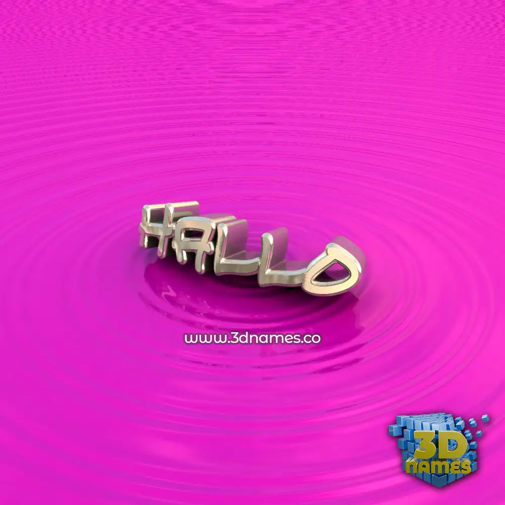 hallo in Pink Graffiti style - 3D name wallpaper