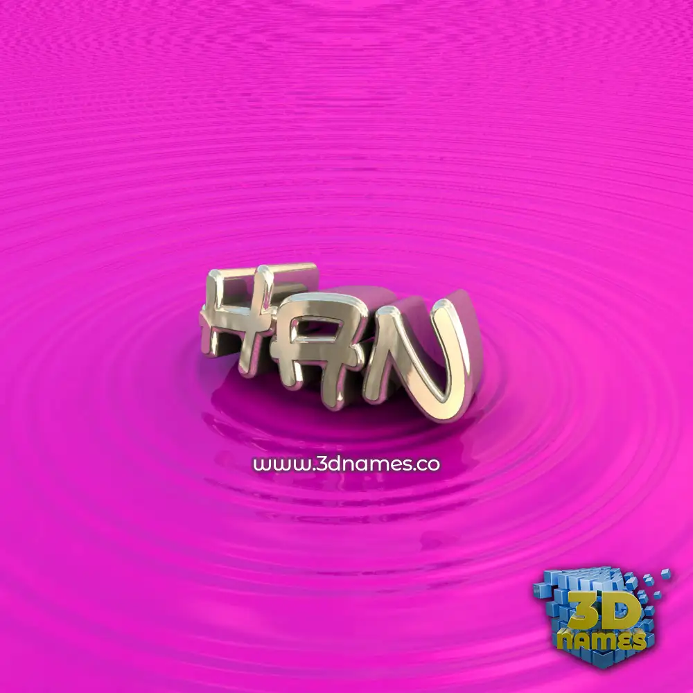 han in Pink Graffiti style - 3D name wallpaper