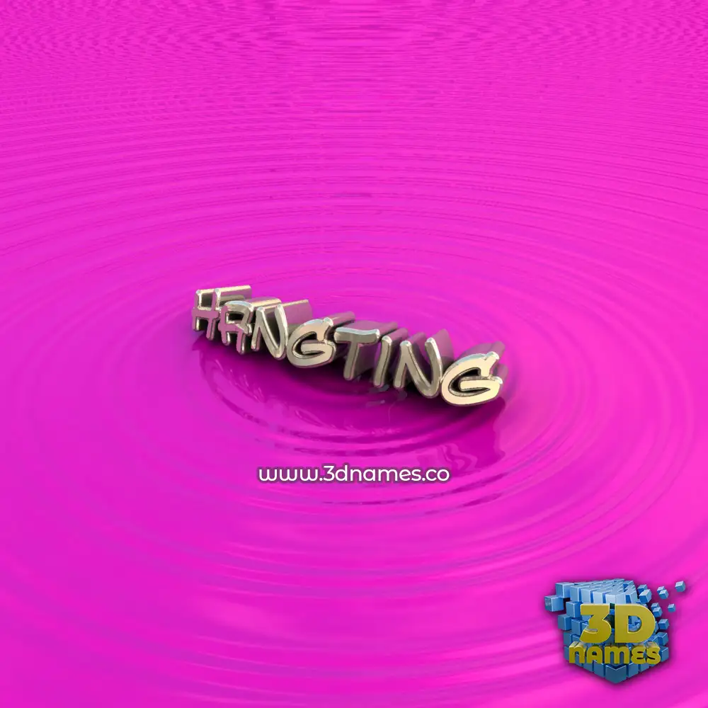 hangting in Pink Graffiti style - 3D name wallpaper