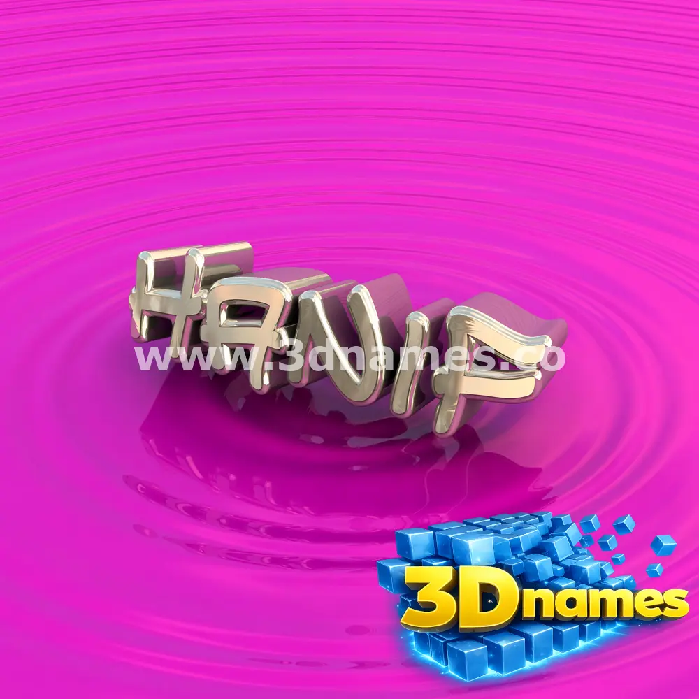 hanif in Pink Graffiti style - 3D name wallpaper