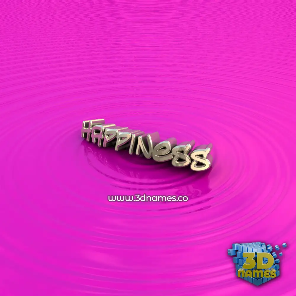 happiness in Pink Graffiti style - 3D name wallpaper