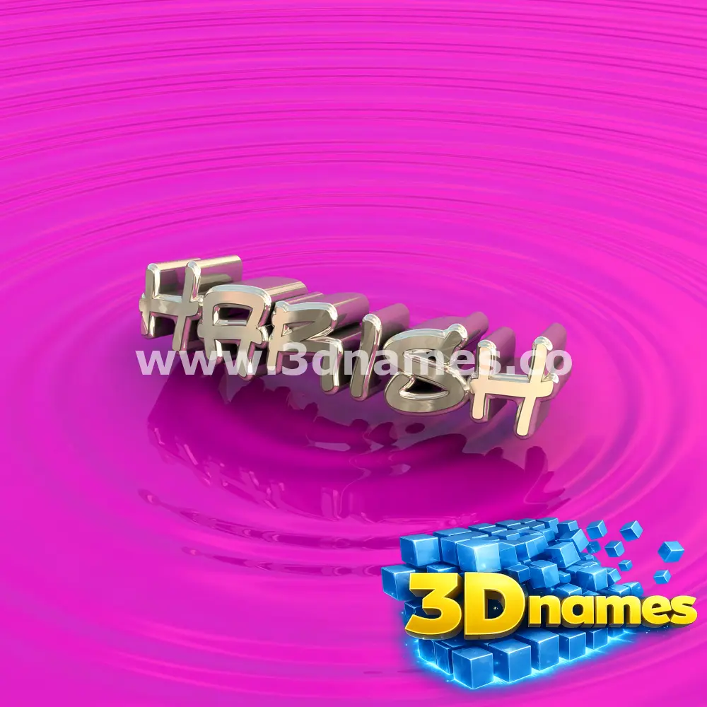 harish in Pink Graffiti style - 3D name wallpaper
